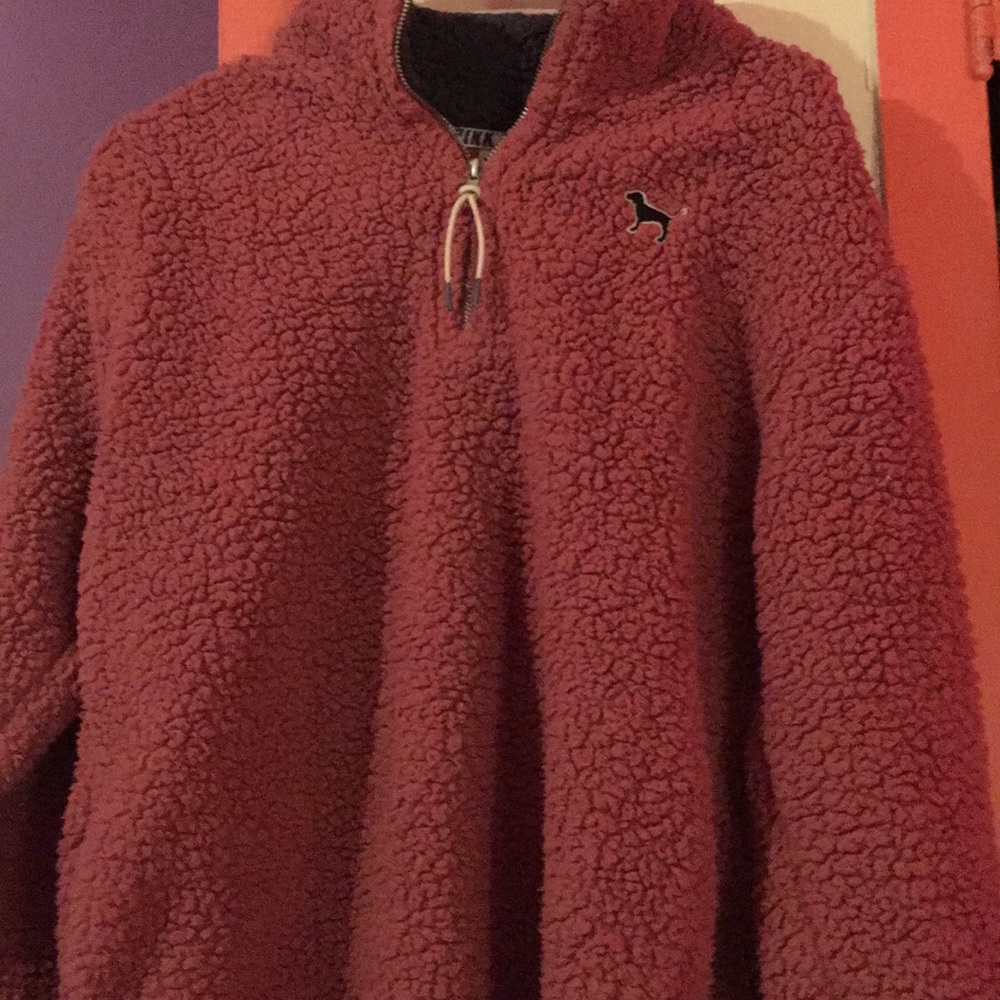PINK XS SHERPA QUARTER ZIP